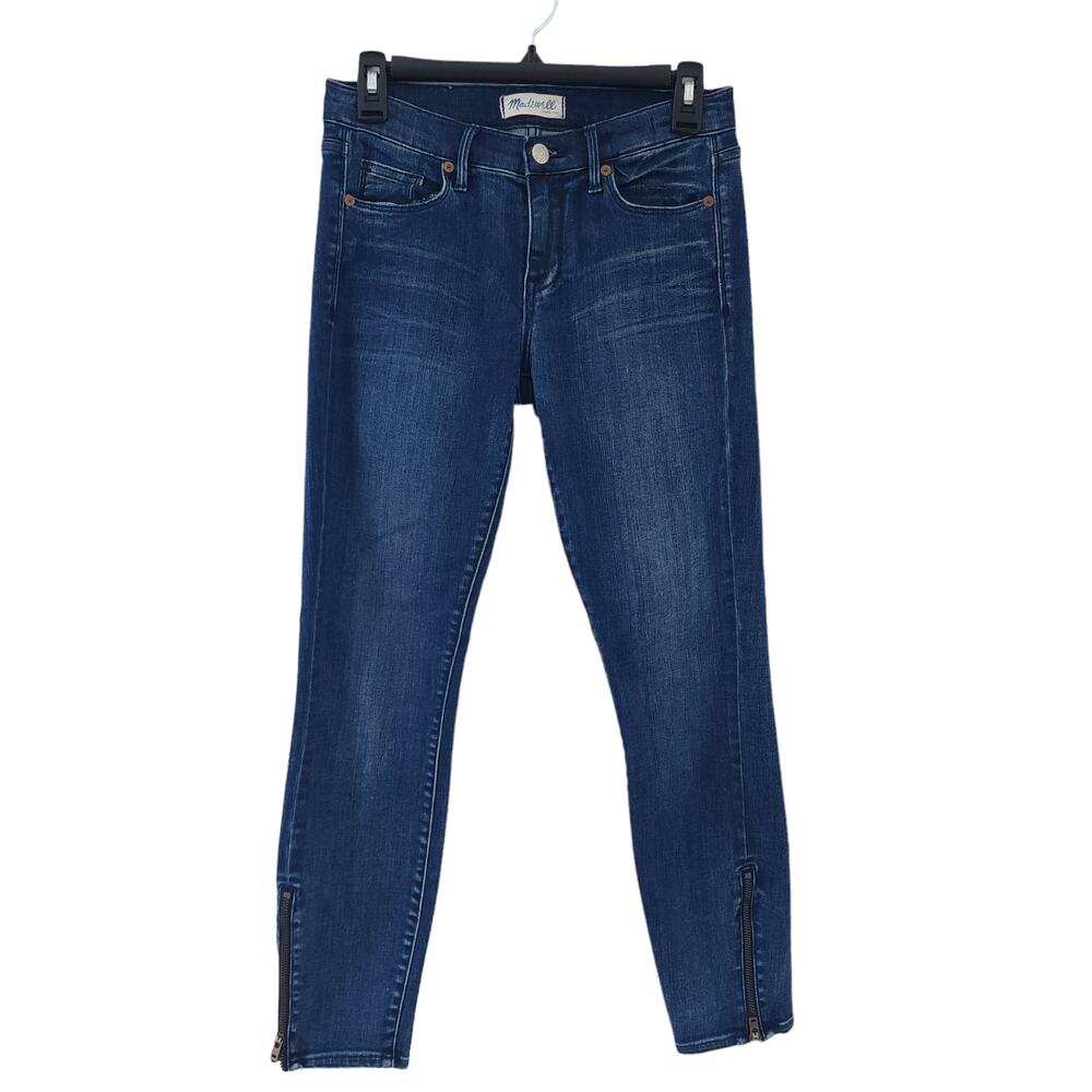 Madewell Womens Jeans 26 Blue Medium Wash Skinny Leg High Rise Stretch Zip Hem